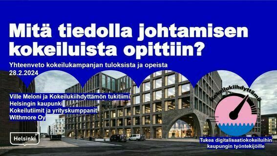 Tiedolla johtaminen 2023 - kokeilukampanjan yhteenveto ja opit